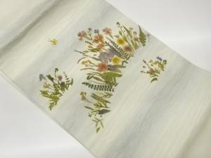 引箔押し花名古屋帯